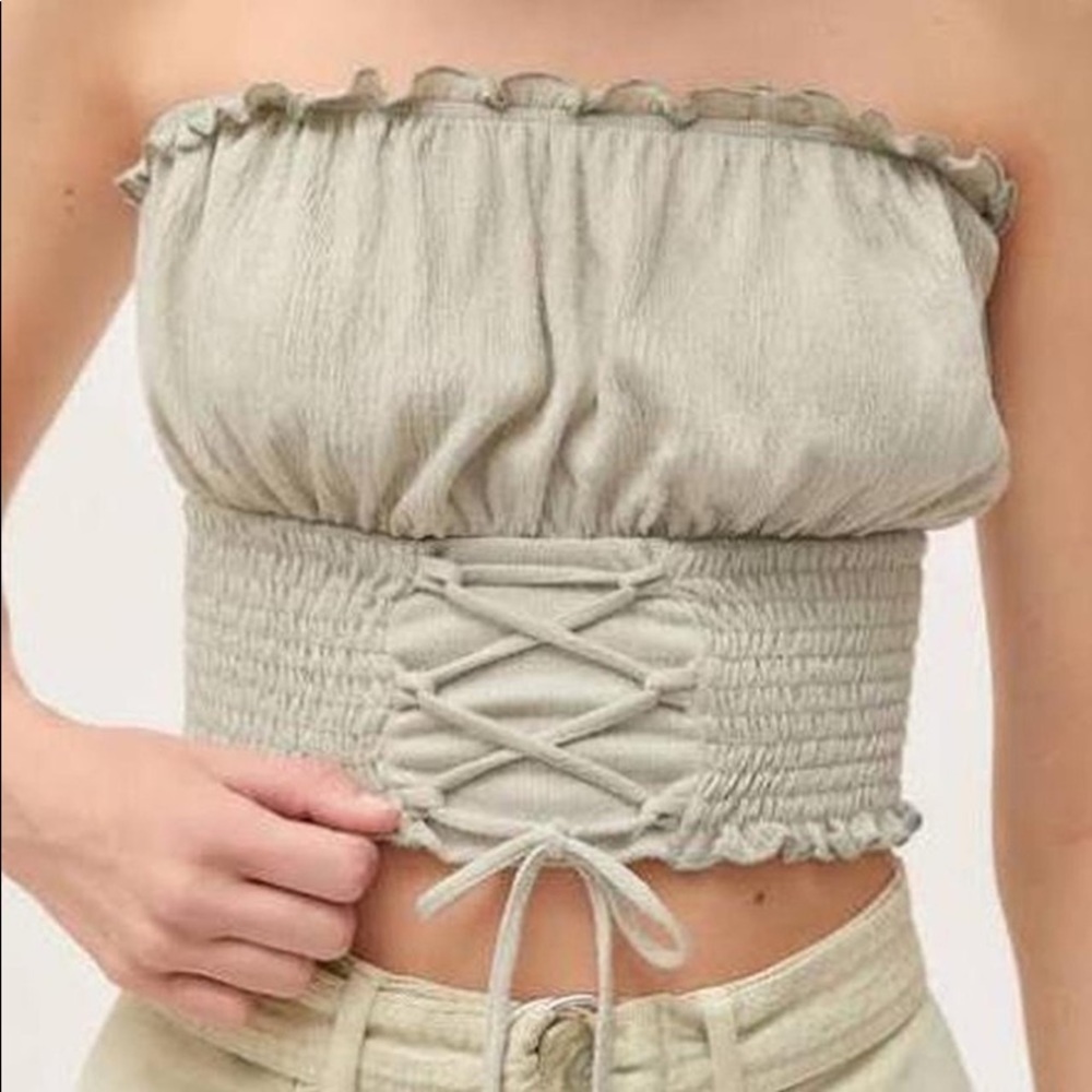 Urban Outfitters Strapless Green top